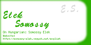 elek somossy business card